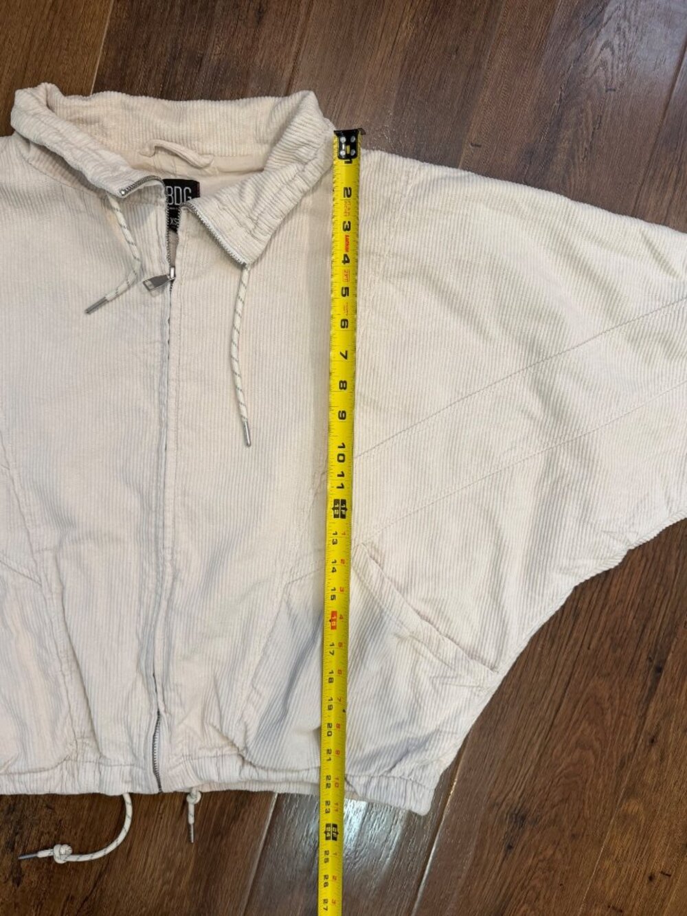 Urban Outfitters BDG Ribbed Cropped Jacket Cream sz XS - Picture 11 of 11